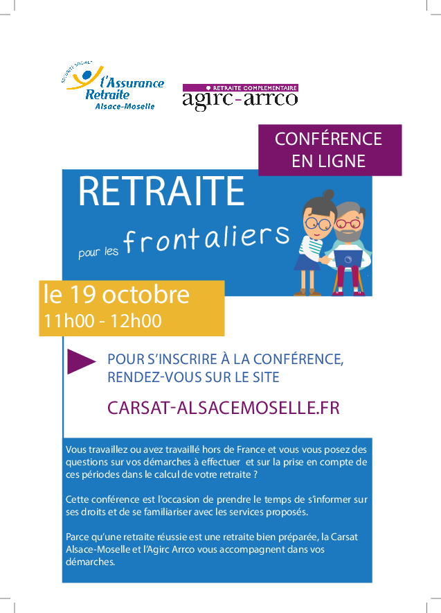 La CARSAT Alsace-Moselle Organise Un Webinaire Frontaliers « Retraite